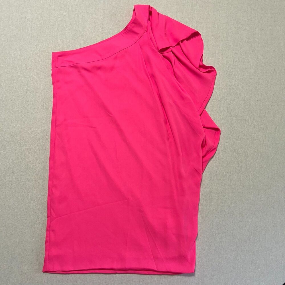 NWT Traffic People Hot Pink One Shoulder Ruffle Dress